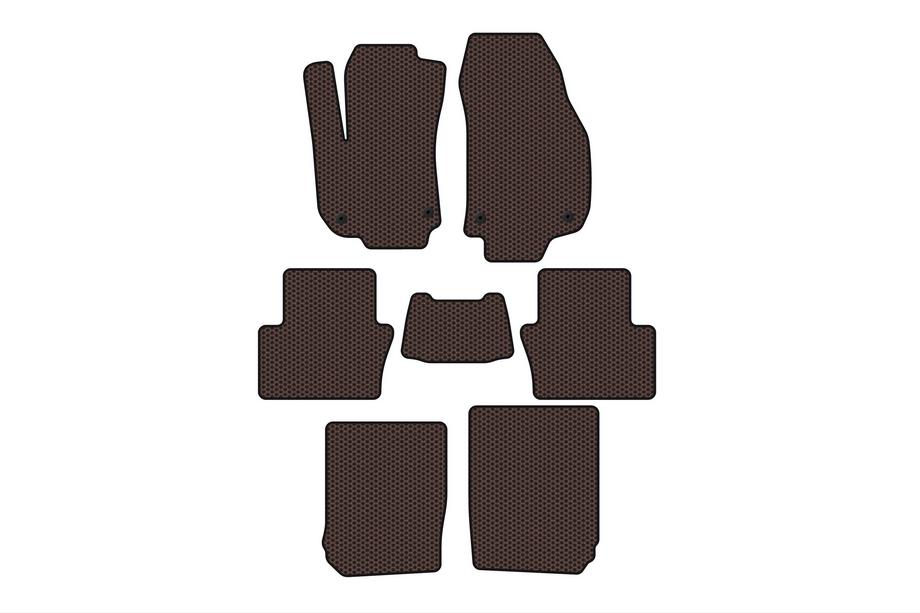 Opel Zafira B 2005–2011 Rubber floor mats Carsuit (3 rows, brown) Image