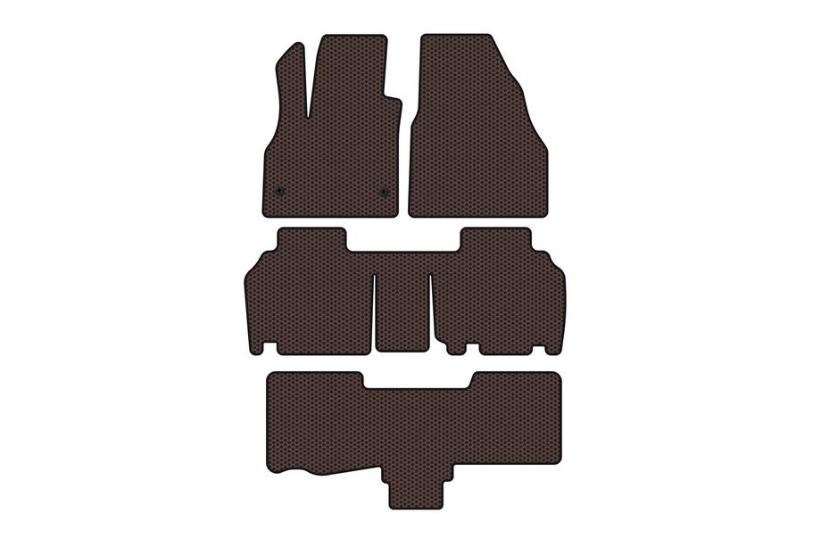 Renault Kangoo 2008–2020 Rubber floor mats Carsuit (3 rows, 5-door/7-seater, brown) Photo 1
