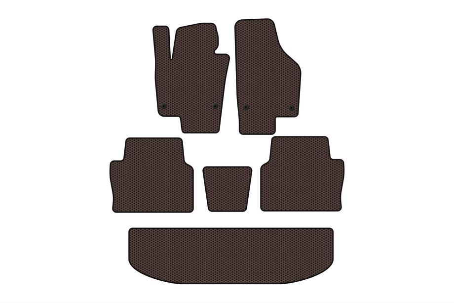 Seat Alhambra 2010- Rubber floor mats Carsuit (3 rows, brown) Image