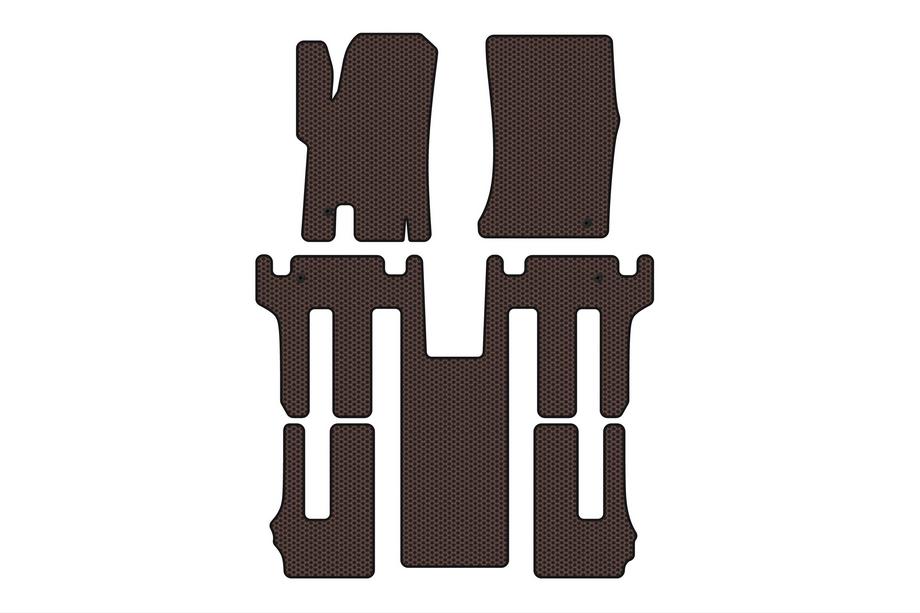 Ssang Yong Rodius Rubber floor mats Carsuit 2004-2008 (3 rows, brown) Photo 1