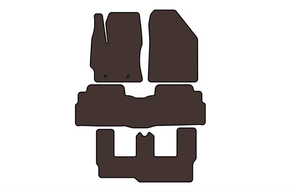 Toyota Verso 2009–2018 Rubber floor mats Carsuit (3 rows, 7-seater, brown) Photo 1