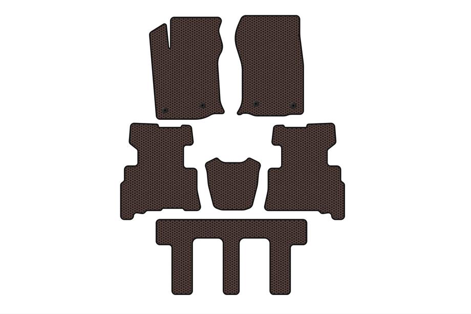 Toyota 4Runner 2009-2024 Rubber floor mats Carsuit (3 rows, 2014-2024, 7-seater, brown) Image