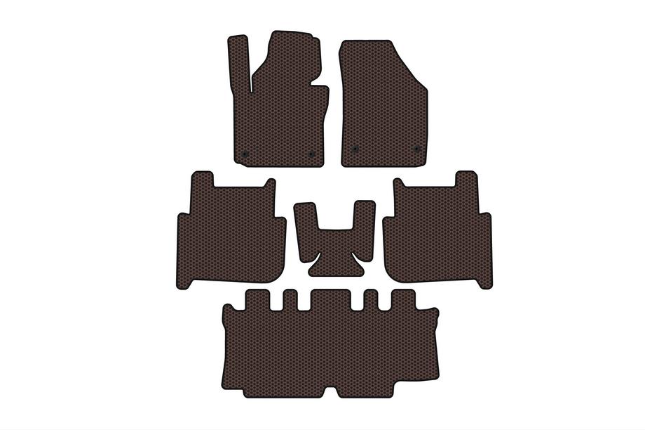 Volkswagen Touran 2003-2010 Rubber floor mats Carsuit (3 rows, 2006-2010, 7-seater, brown) Image
