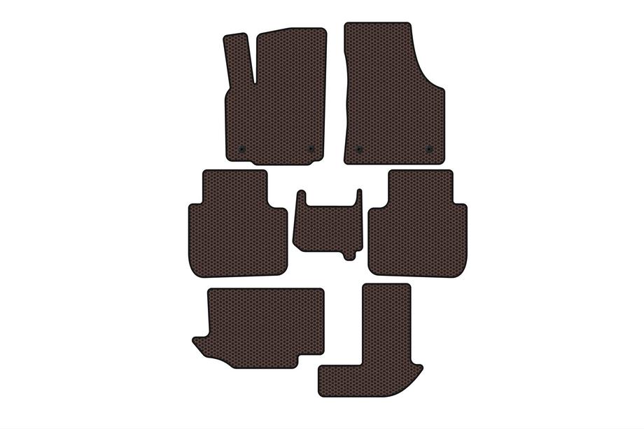 Volkswagen Atlas (Terramont) 2016- Rubber floor mats Carsuit (3 rows, 7-seater, brown) Image