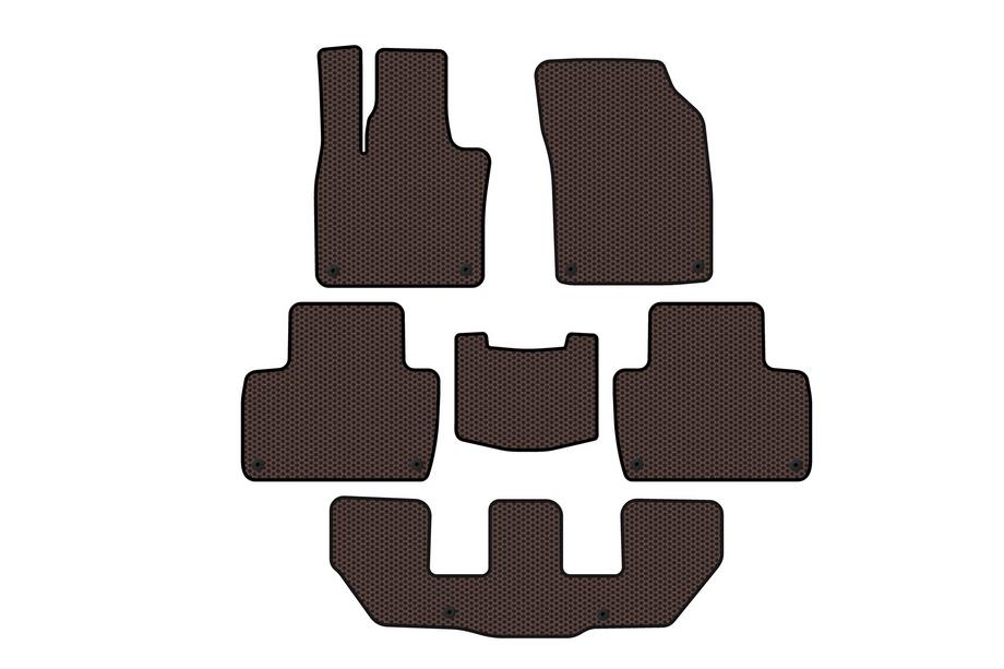 Volvo XC90 2015- Rubber floor mats Carsuit (3 rows, brown) Image