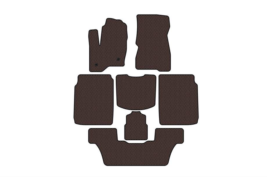 Ford Flex 2009-2019 Rubber floor mats Carsuit (3 rows, 2013-2019, brown) Image