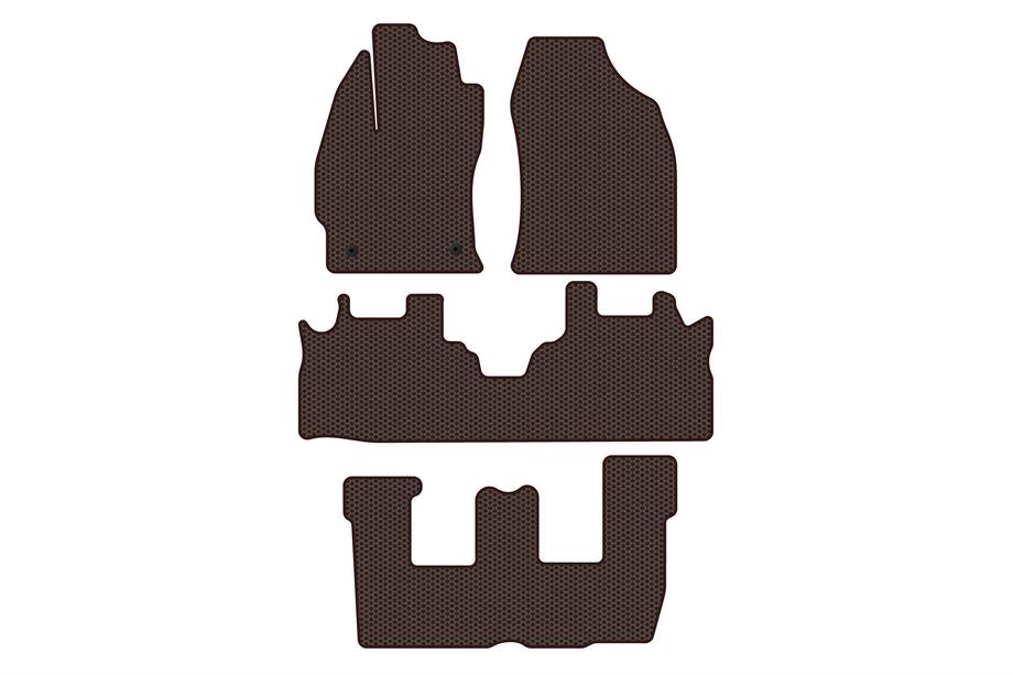 Toyota Prius Rubber floor mats Carsuit (3 rows, brown) Image