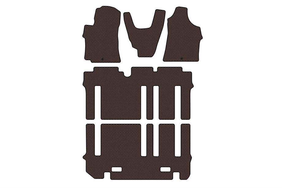 Hyundai H300, H1, Starex 2008-2020 Rubber floor mats Carsuit (full interior, brown) Image