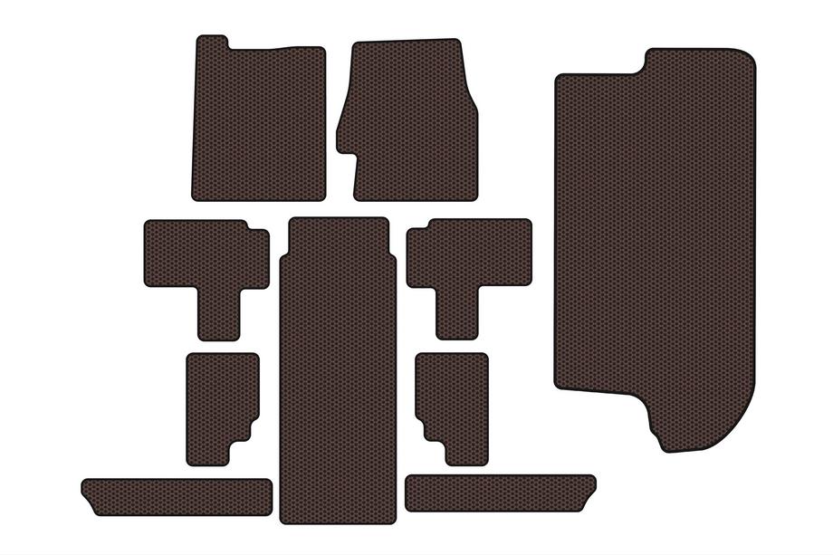 Kia Carnival 2002-2013 Rubber floor mats Carsuit (full interior, brown) Image