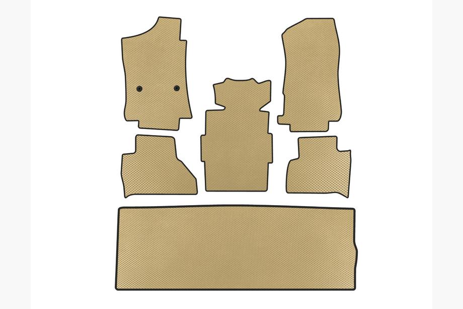 Cadillac Escalade 2014-2020 EVA Car Mats (3 Rows, Beige) Image