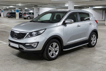 Kia Sportage 2010-2015 Side Steps Tayga Grey (2 pcs, Aluminum) photo 1