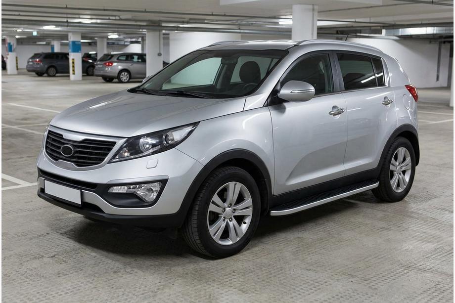 Kia Sportage 2010-2015 Side Steps Tayga Grey (2 pcs, Aluminum) Image