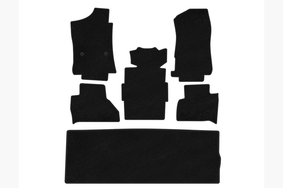 Cadillac Escalade 2014-2020 Premium Textile Floor Mats (3 Rows, Black) Image