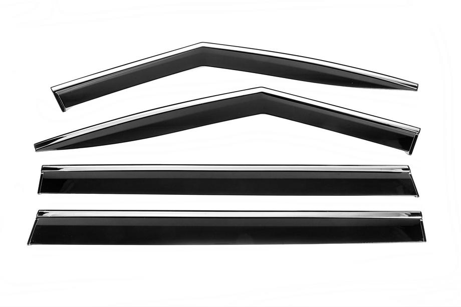 Hyundai Santa Fe 5 2023- Window Deflectors with Chrome Trim Niken Luxury (4 pcs) Image