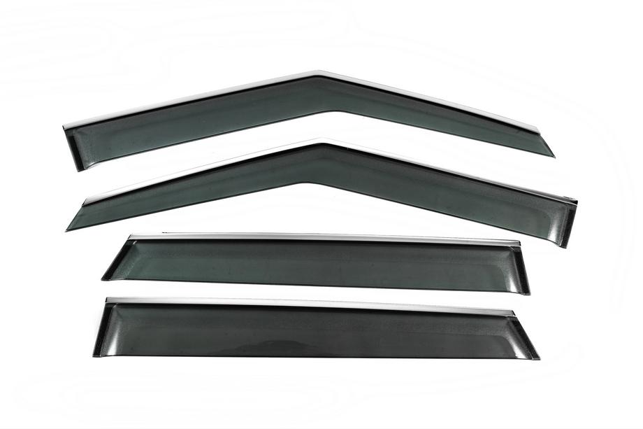 Range Rover Evoque 2012-2018 Window Deflectors with Chrome Trim Niken Luxury (4 pcs) Image