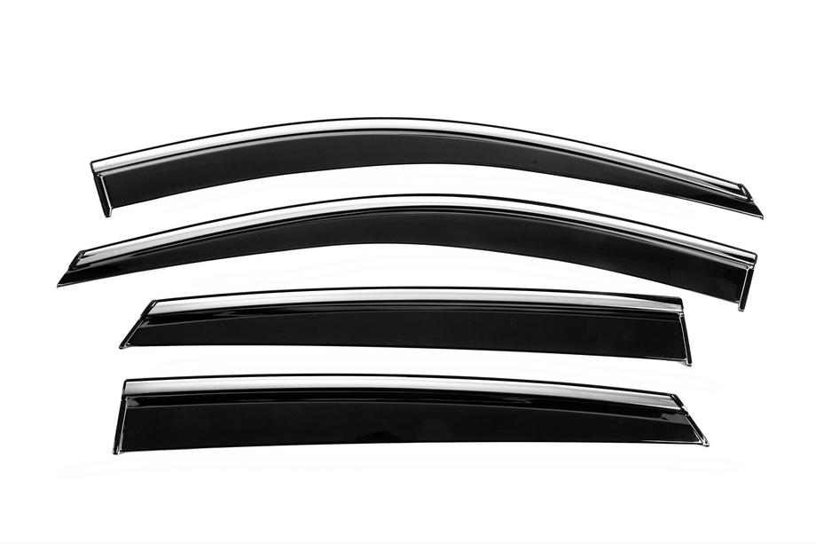 MG ZS 2017-2024 Window Deflectors with Chrome Trim Niken Luxury (4 pcs) Photo 1