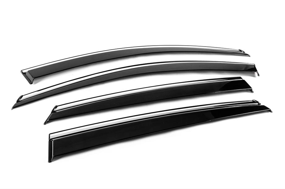 MG ZS 2017-2024 Window Deflectors with Chrome Trim Niken Luxury (4 pcs) Photo 3