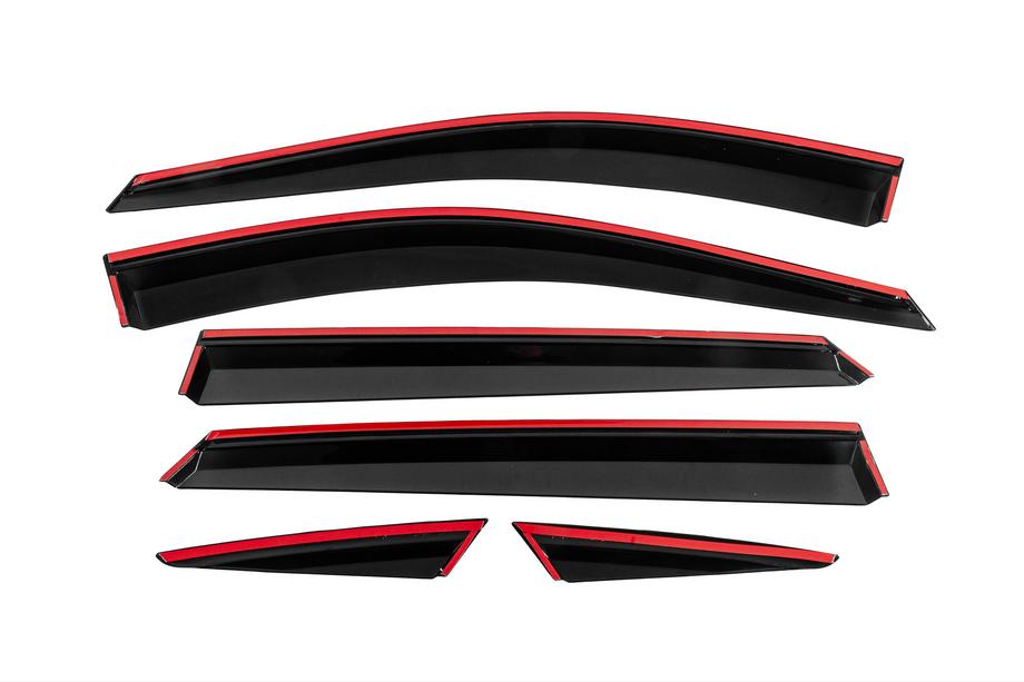 MG ZS 2017-2024 Window Deflectors with Chrome Trim Niken Luxury (6 pcs) Photo 4