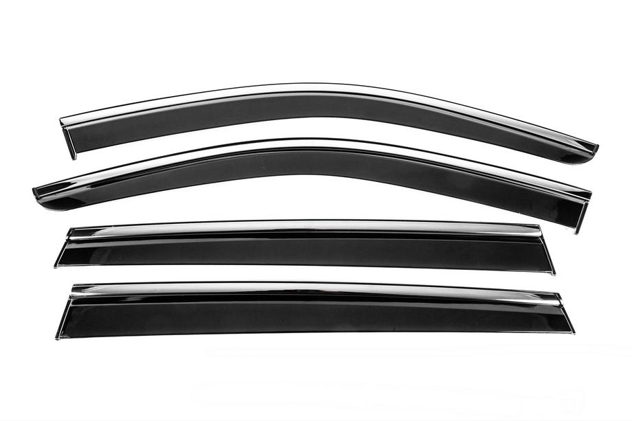 Skoda Kodiaq 2023- Window Deflectors with Chrome Trim Niken Luxury (4 pcs) Photo 1