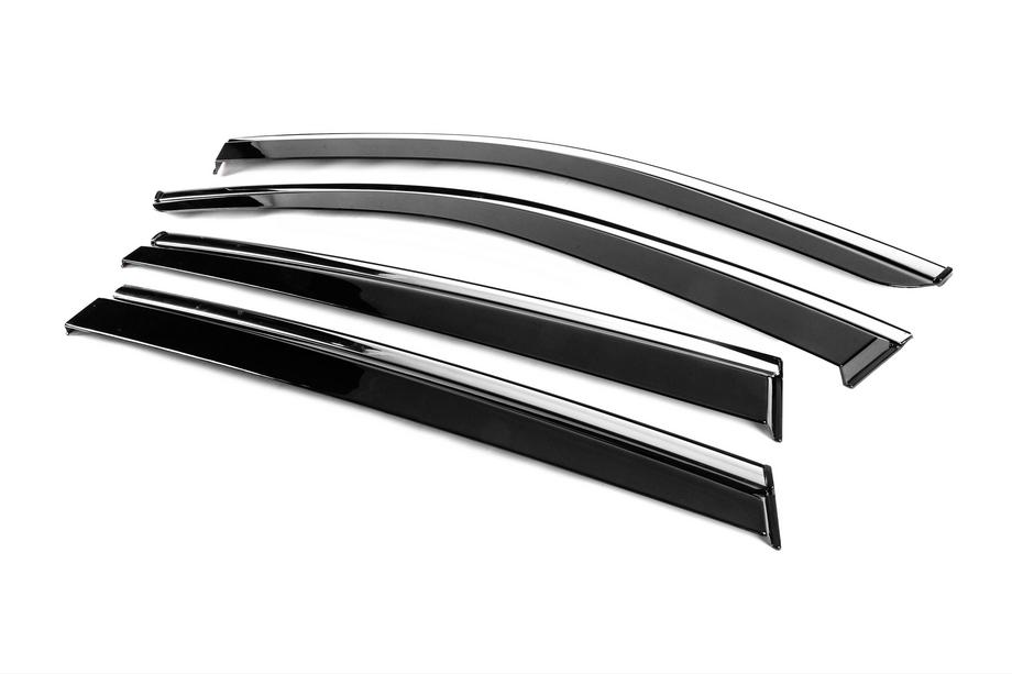 Skoda Kodiaq 2023- Window Deflectors with Chrome Trim Niken Luxury (4 pcs) Photo 2