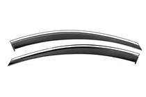 Chevrolet Captiva 2006-2019 Front window wind deflectors with chrome trim Niken Luxury (2 pcs) photo 1