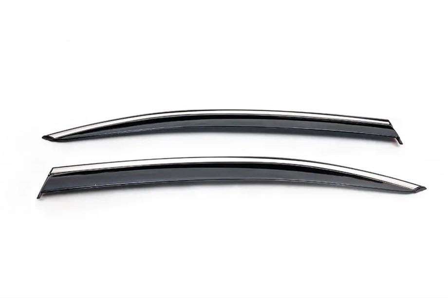 Skoda Octavia III A7 2013-2019 Rear LiftBack wind deflectors with chrome trim (2 pcs, Niken) Image