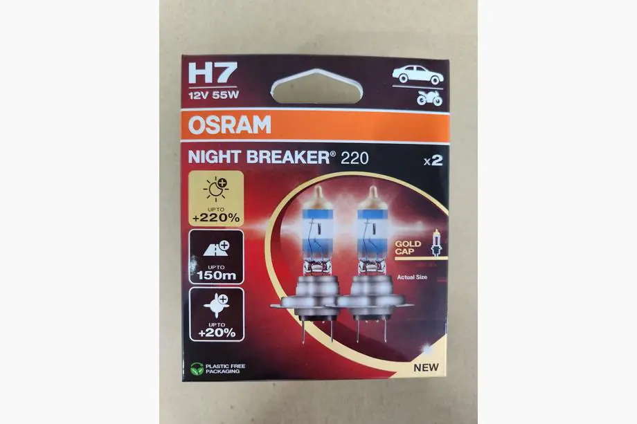 Osram H7 60/55W Night Breaker Laser +220% Headlight Bulb Image