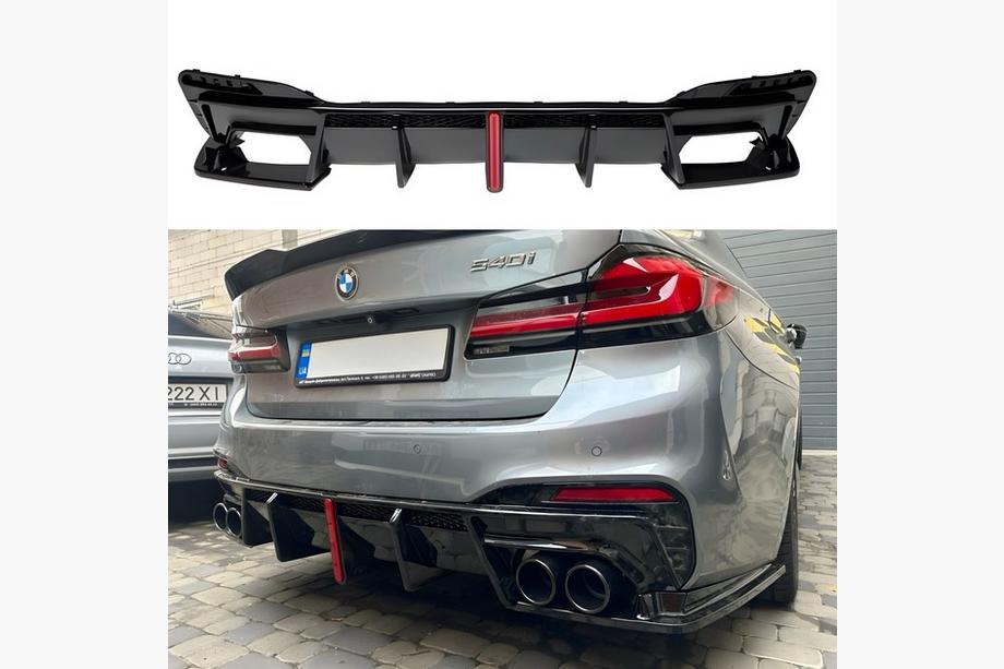 BMW 5 Series G30/G31 2017–2023 Rear diffuser with exhaust tips BMP-Style (for M-Sport/M5 F90) Image