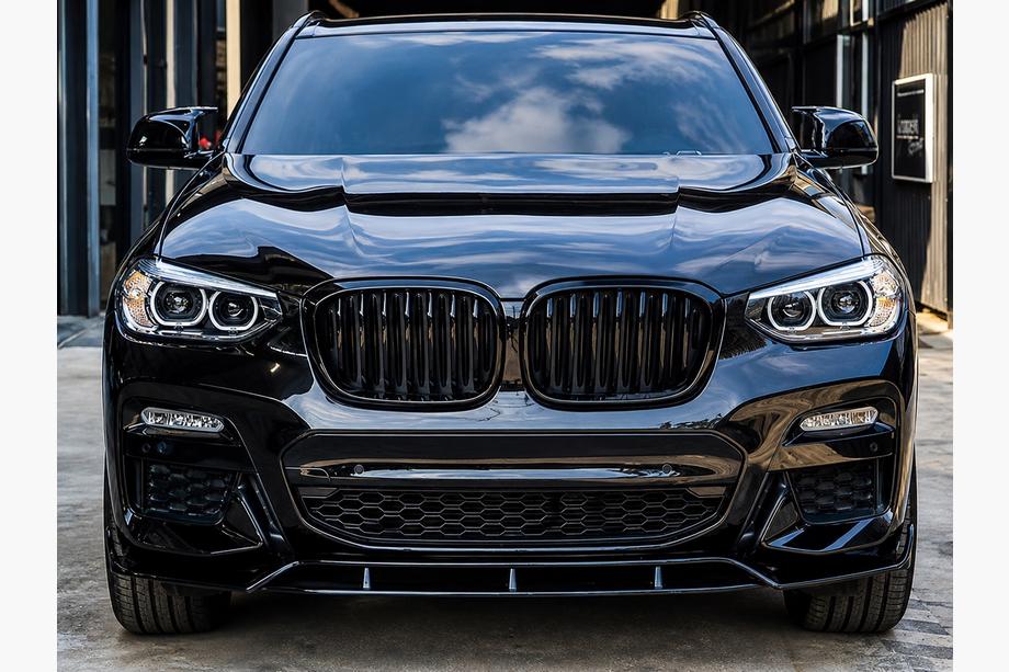 BMW X4 G02 2018- Front Lip Spoiler 3D (for M-Sport 2018-2022, Gloss Black) Photo 1