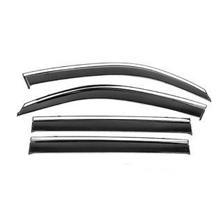 Window Deflectors with Chrome Trim Niken Luxury (4 pcs) Toyota Land Cruiser 200 2007-2021 photo 2