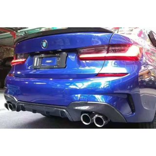 Rear diffuser (for M-Sport 2018-2022, for rectangular exhaust tips, ABS) photo 1