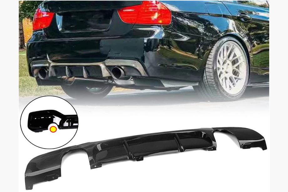 BMW 3 Series E90/E91 2005-2011 Rear diffuser for dual side single exhaust (for M-Sport, ABS) Image