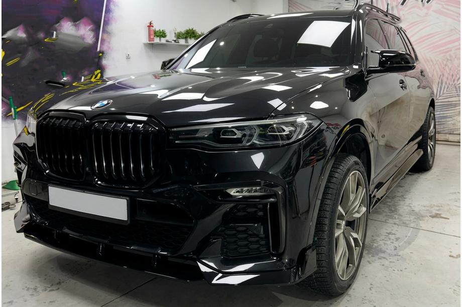 BMW X7 G07 2019- Front Bumper Lip Paradigm Black Knight V2 (2018-2022, M-Sport) Photo 2