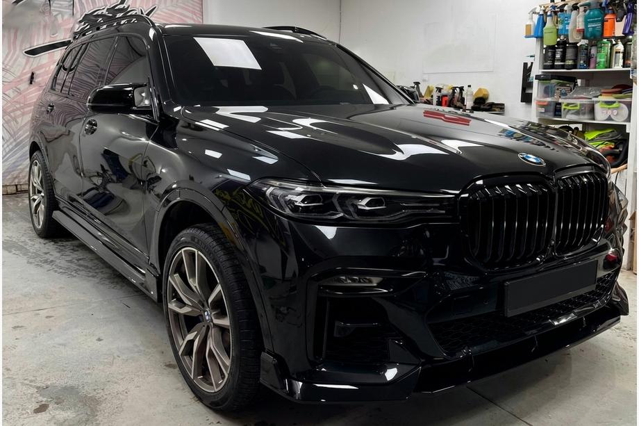 BMW X7 G07 2019- Front Bumper Lip Paradigm Black Knight V2 (2018-2022, M-Sport) Photo 1