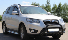 Hyundai Santa Fe 2 2006-2012 Bull Bar WT003 Black (Stainless Steel) photo 5
