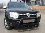 Dacia Duster 2008-2018 Bull Bar with Inscription WT004 Black (Stainless Steel) photo 1