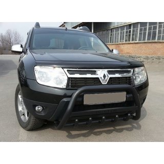 Bull Bar with Inscription WT004 Black (Stainless Steel) Dacia Duster 2008-2018 photo 1