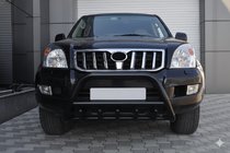 Toyota Land Cruiser Prado 120 2002-2009 Low Bull Bar WT003 Black (Stainless Steel) photo 4