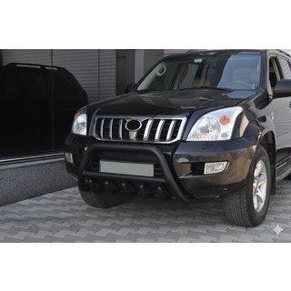 Low Bull Bar WT003 Black (Stainless Steel) Toyota Land Cruiser Prado 120 2002-2009 photo 1