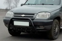 Chevrolet Niva 1998-2020 Bull Bar WT004 Black (Stainless Steel) photo 1