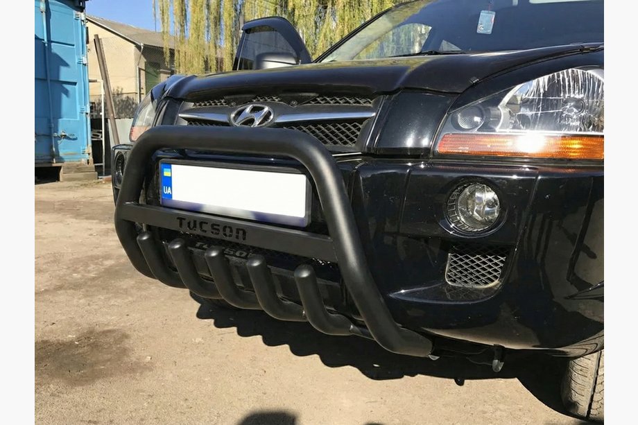 Hyundai Tucson JM 2004- Bull Bar WT004 Black (Stainless Steel) Image