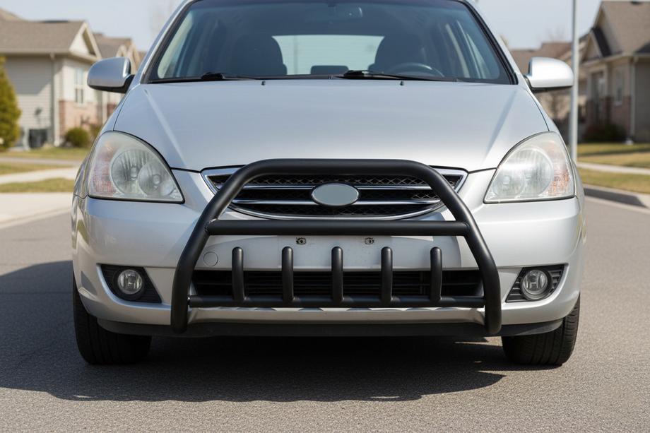 Kia Carens 1999-2012 Bull Bar WT003 Black Stainless Steel Image
