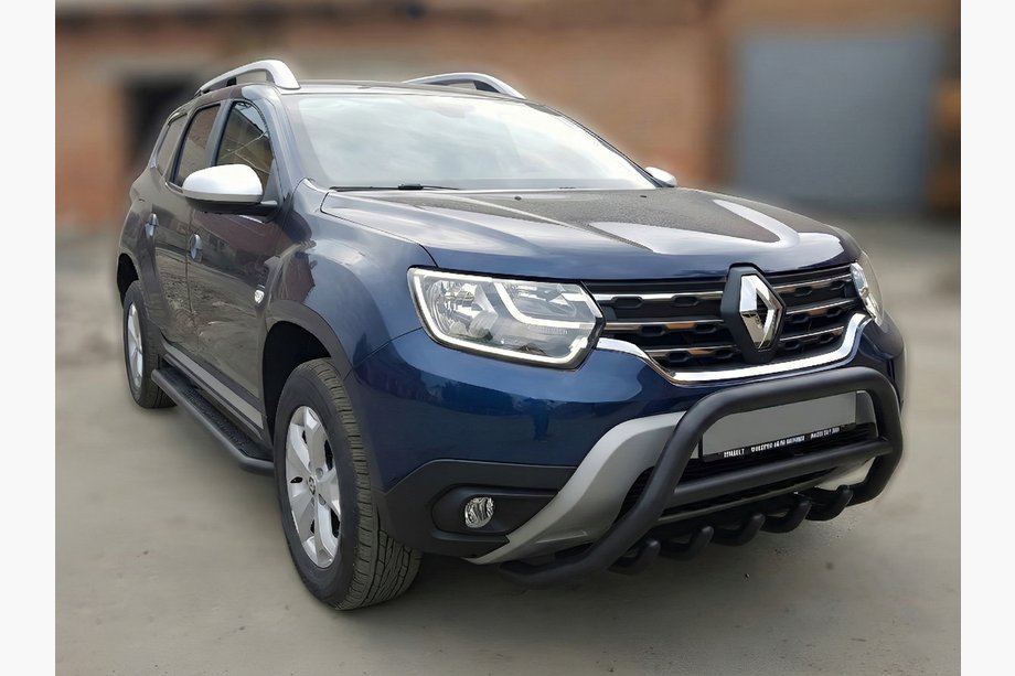 Renault Duster 2018-2024 Bull Bar without Logo WT003 Black (Stainless Steel) Image