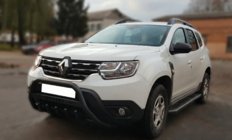 Renault Duster 2018-2024 Bull Bar with Inscription WT004 Black (Stainless Steel) photo 1