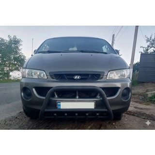Bull Bar WT003 Black Stainless Steel Hyundai H200, H1, Starex 1998-2007 photo 1