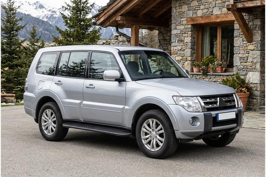 Mitsubishi Pajero Wagon IV 2006-2021 Side Steps Bosphorus Black (2 pcs, Aluminum) Image