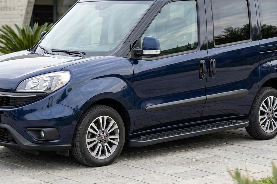 Opel Combo 2012-2018 Side Steps Allmond Black (2 pcs, Aluminum) Image