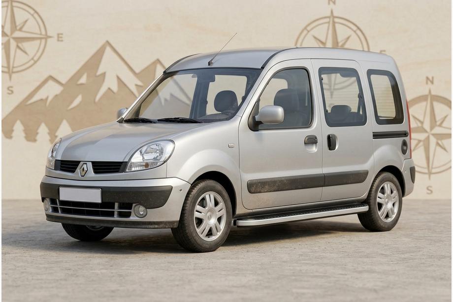 Renault Kangoo 1998-2008 Side Steps Tayga Grey (2 pcs, Aluminum) Image