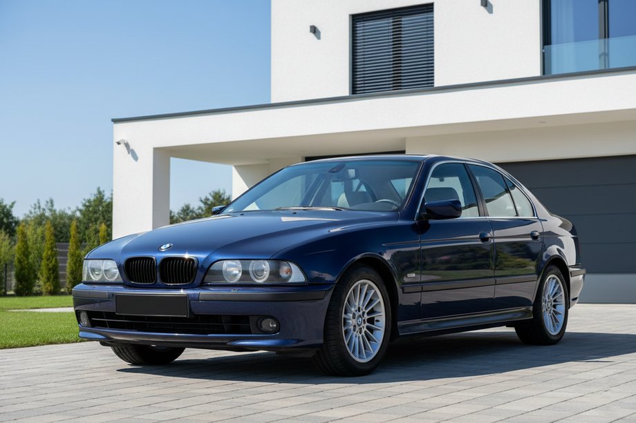 BMW 5 Series E39 1996-2003 1-Bar Kidney Grilles (2000-2003, Gloss Black) Image