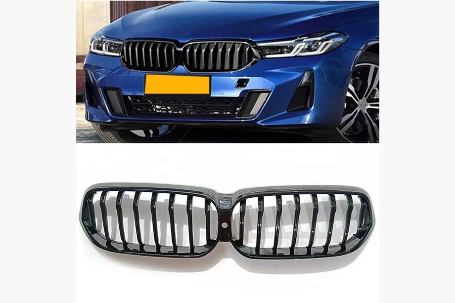 BMW 6 Series G32 2017- Kidney Grilles 1-Bar (2020-2023, Gloss Black) Photo 1
